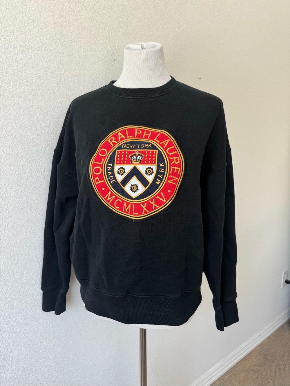 Polo by Ralph Lauren Black Logo Crest New York Crewneck Sweatshirt